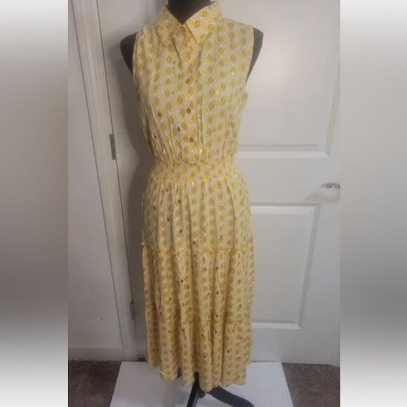 Yellow Geometric Midi Dress - Picture 4 of 4
